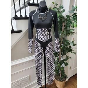 Lala Black Streetwear Autumn Fashion Skinny Slim Bodycon Jumpsuit Size Small